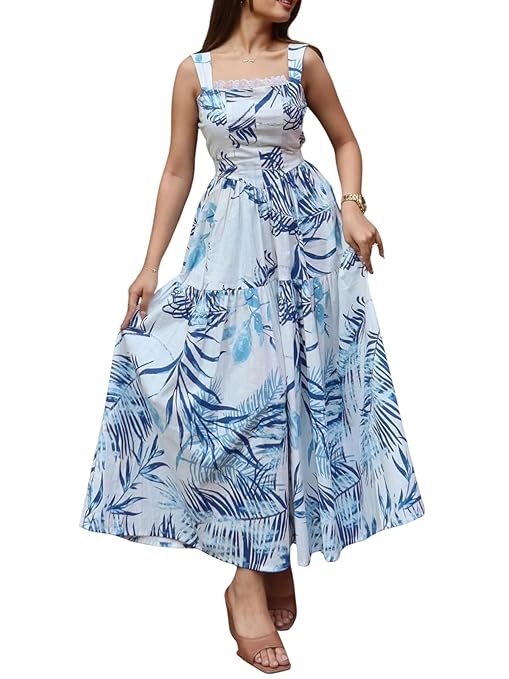 GRECIILOOKS One Piece Dress for Women Long | Comfortable Maxi Stylish Frocks Rayon Dresses