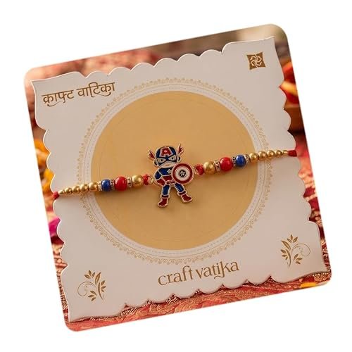 CraftVatika Rakhi for Kids Brother, Cartoon Rakhi Set of 1 for Brother Boys Kids, Cute Designer rakhis for Children Toddlers, Rakshabandhan Combo with Wishes Card Tilakk, Rakhies for Little Brother