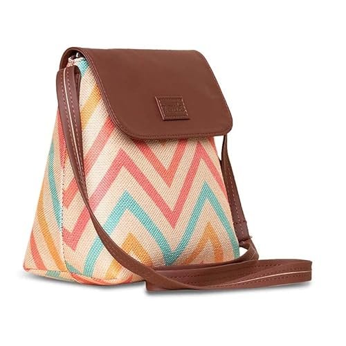 ZOUK Flap Sling Bag | Crossbody Bags for Women | Women’s Handbags | Stylish | Vegan Leather Evening Bag | Travel & Office Use | Purse and Wallet | WavBeach Print