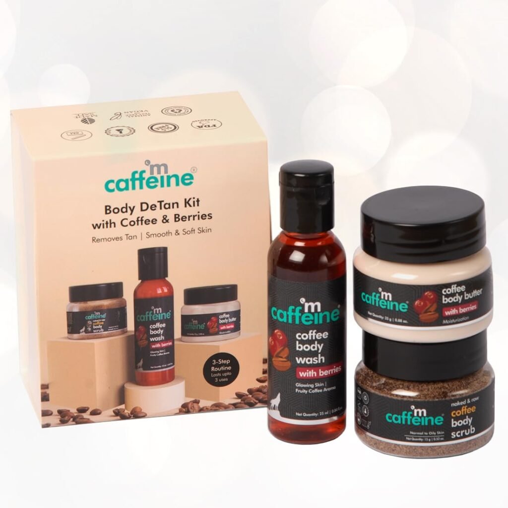 mCaffeine Body Care Gift Set for Women & Men | Rakhi Gift Box with Berries Body Wash, Body Scrub & Body Butter | Hydrating, Moisturizing Skin Care Kit for Birthday , Anniversary Gifts | Hampers for Him & Her for all special occasions