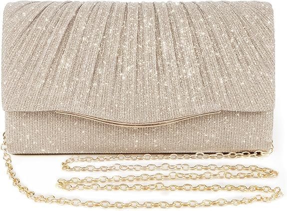 Lyrovo Clutch Purse for Women Formal Dressy Evening Clutches Handbags Crossbody Bag for Wedding Cocktail Prom Elegance Charm