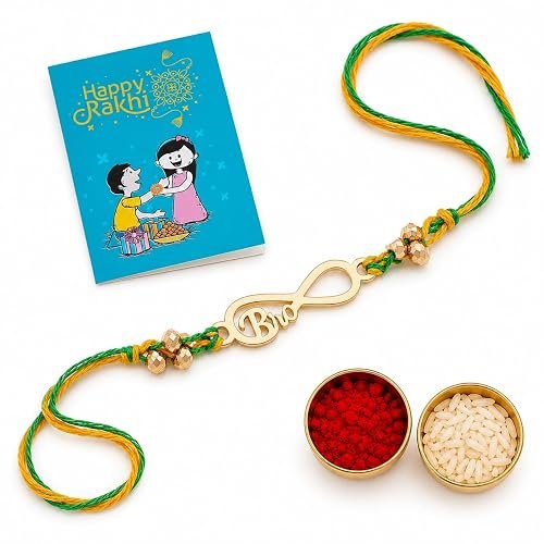 Kaameri Bazaar Rakhi for Brother with Roli Pack and Greeting Card| Rakhi Set for Brother