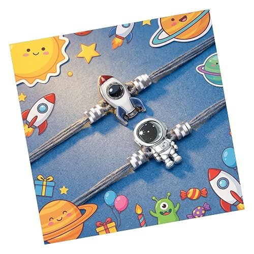 TIED RIBBONS Rakhi for Kids with Astronaut Design – Premium Rakhi Set of 2 for Kids Boys Baby Brother Astronauts Rakhi’s With Card and Roli Chawal