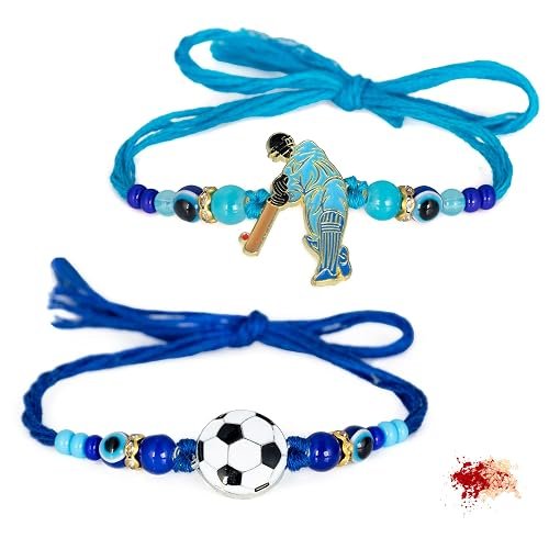 To The Nines Kids Rakhi For Brother with Tilak Material & Greeting Card – Pack of 2 Rakhi