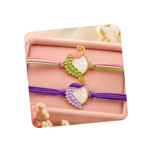 FINEMOE Handmade Peacock Rakhi Set for Brother, Stylish Modern Pair | Adjustable Tie,Peach & Purple