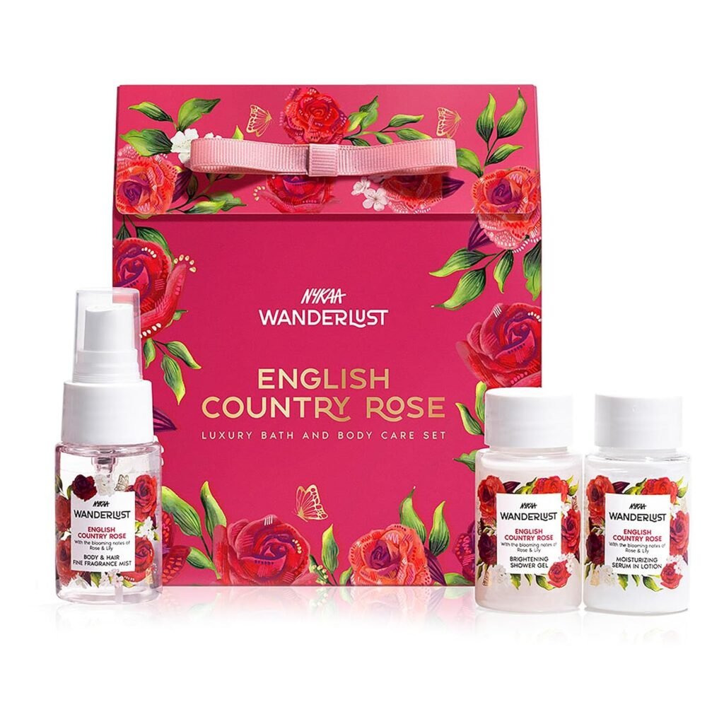 Nykaa Wanderlust Mini Gift Set Under 649 (English Country Rose Mini Gift Set)